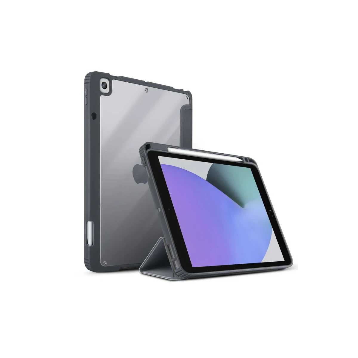 Uniq Apple iPad 10.2 (9.nesil) Moven Standlı Tablet Kapak - Gri
