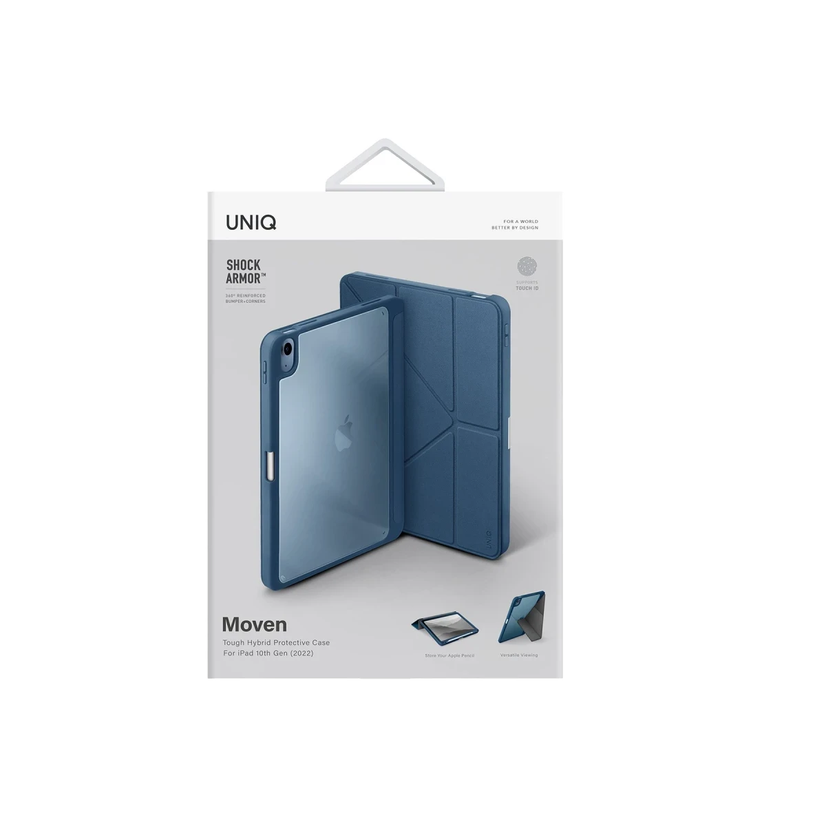 Uniq Apple iPad 2022 10.9 (10.nesil) Moven Standlı Tablet Kapak - Açık Mavi