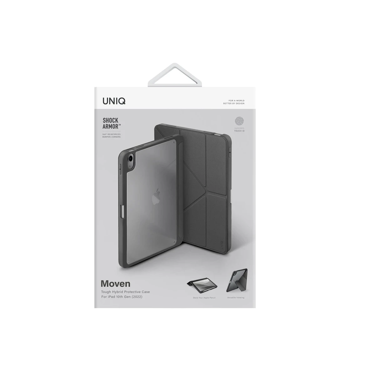 Uniq Apple iPad 2022 10.9 (10.nesil) Moven Standlı Tablet Kapak - Gri