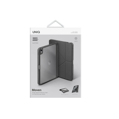 Uniq Apple iPad 2022 10.9 (10.nesil) Moven Standlı Tablet Kapak - Gri