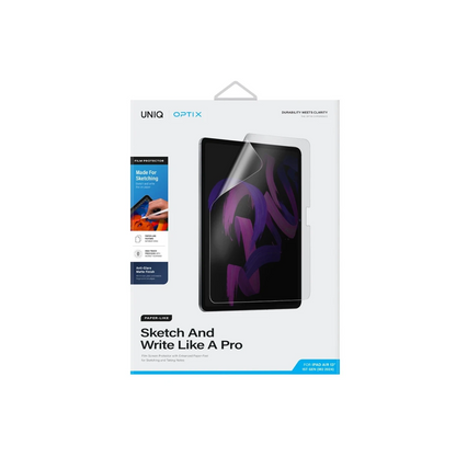 Uniq Apple iPad Air 13 (2024) Optix Paper Sketch Tablet Nano Koruyucu - Siyah