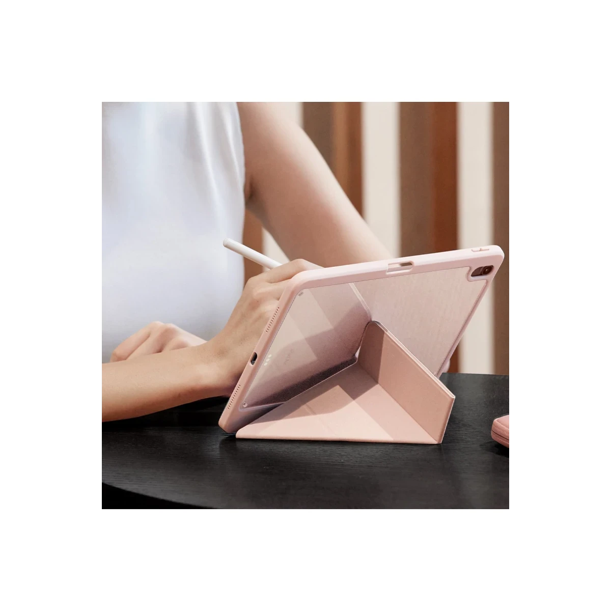 Uniq Apple iPad Air 4 10.9 Moven Standlı Tablet Kapak - Bej
