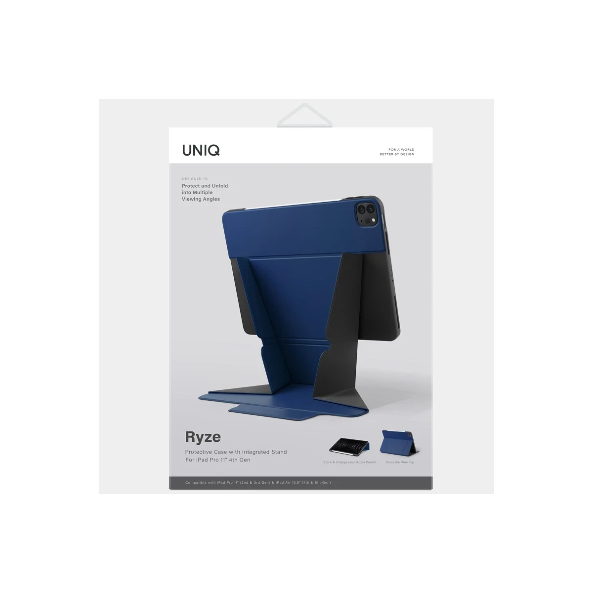 Uniq Apple iPad Pro 11 (2022) Ryze Standlı Katlanabilir Tablet Kapak - Lacivert