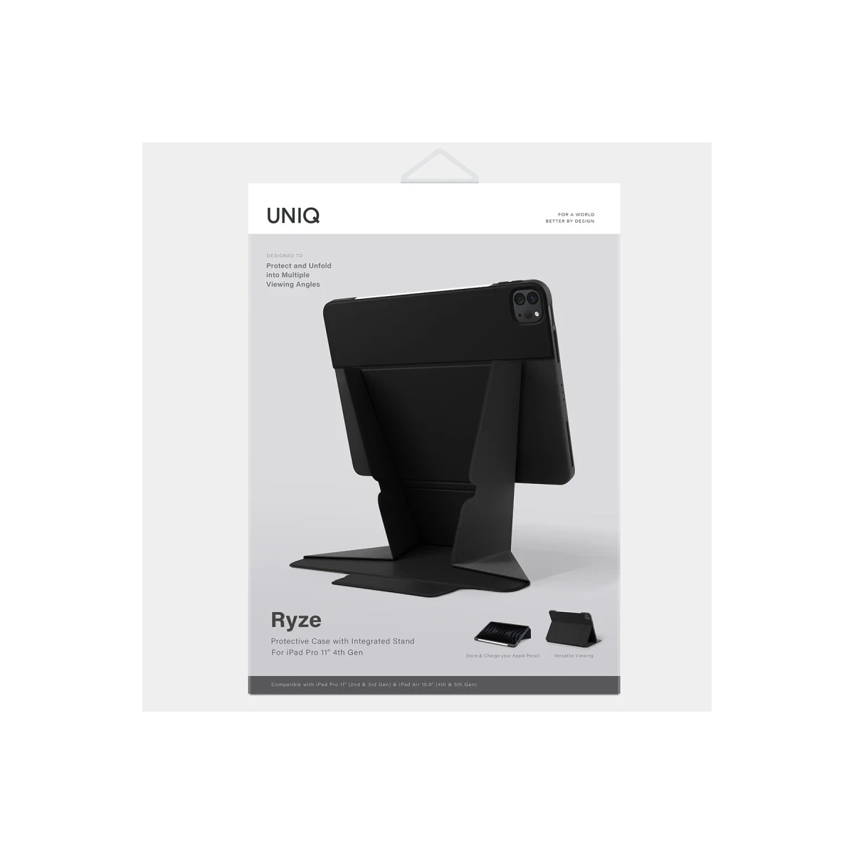 Uniq Apple iPad Pro 11 (2022) Ryze Standlı Katlanabilir Tablet Kapak - Siyah