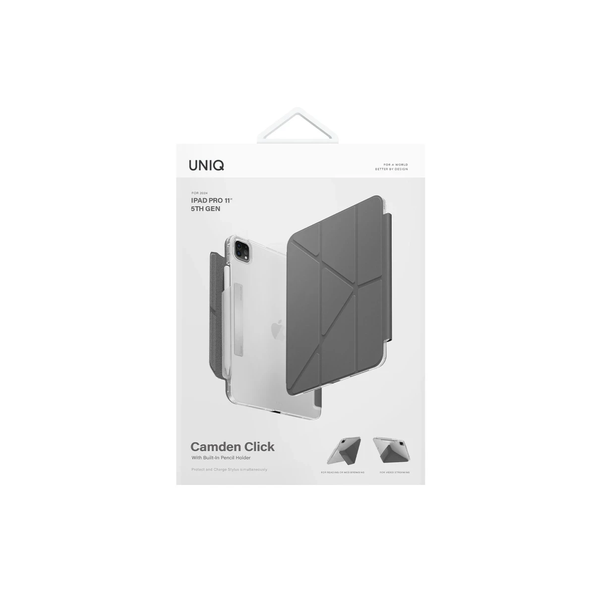 Uniq Apple iPad Pro 11 (2024) Camden Katlanabilir Tablet Kapak - Koyu Gri