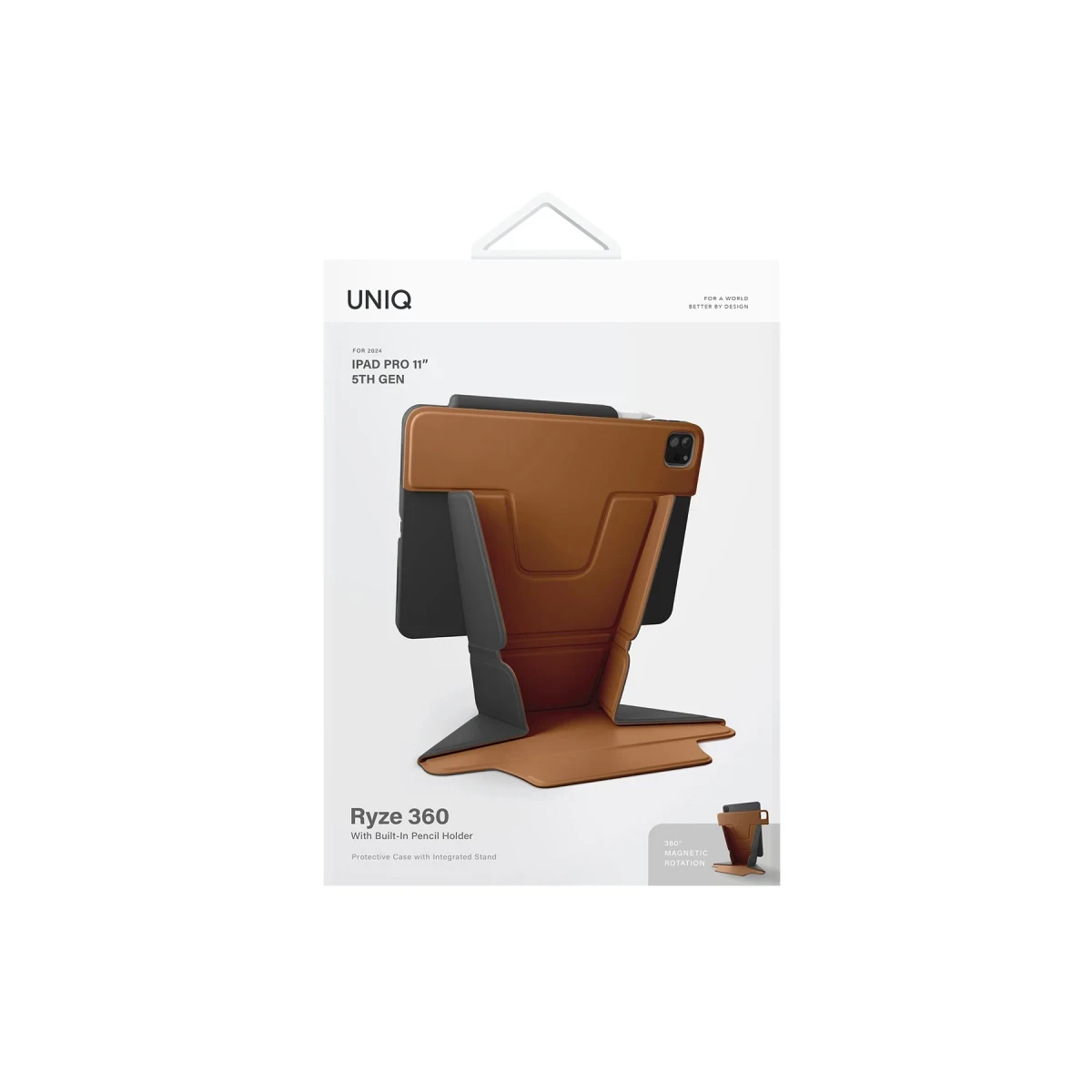 Uniq Apple iPad Pro 11 (2024) Ryze Standlı Katlanabilir Tablet Kapak - Karamel