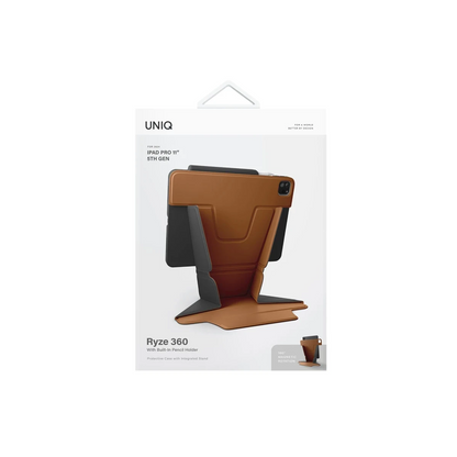 Uniq Apple iPad Pro 11 (2024) Ryze Standlı Katlanabilir Tablet Kapak - Karamel