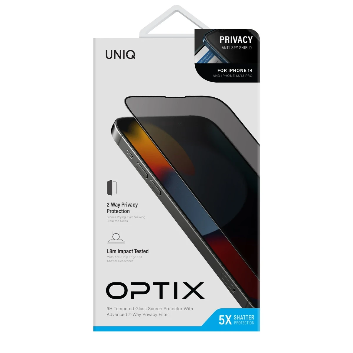 Uniq Apple iPhone 14 Optix Hayalet Cam Ekran Koruyucu - Siyah