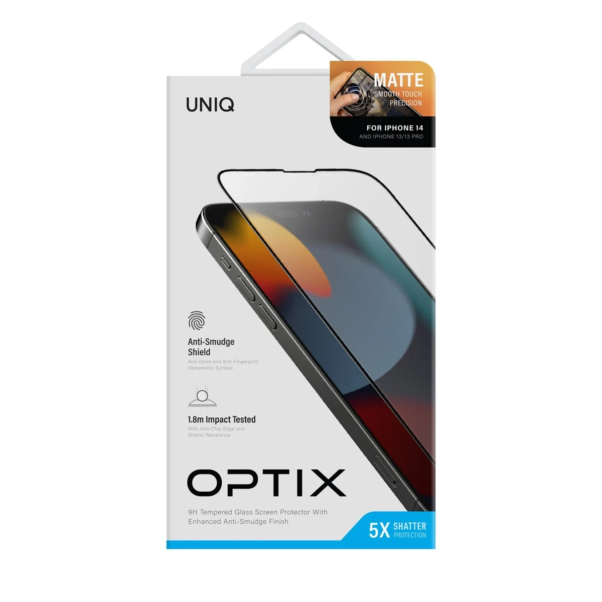 Uniq Apple iPhone 14 Optix Mat Ekran Koruyucu - Siyah