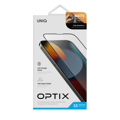 Uniq Apple iPhone 14 Optix Mat Ekran Koruyucu - Siyah