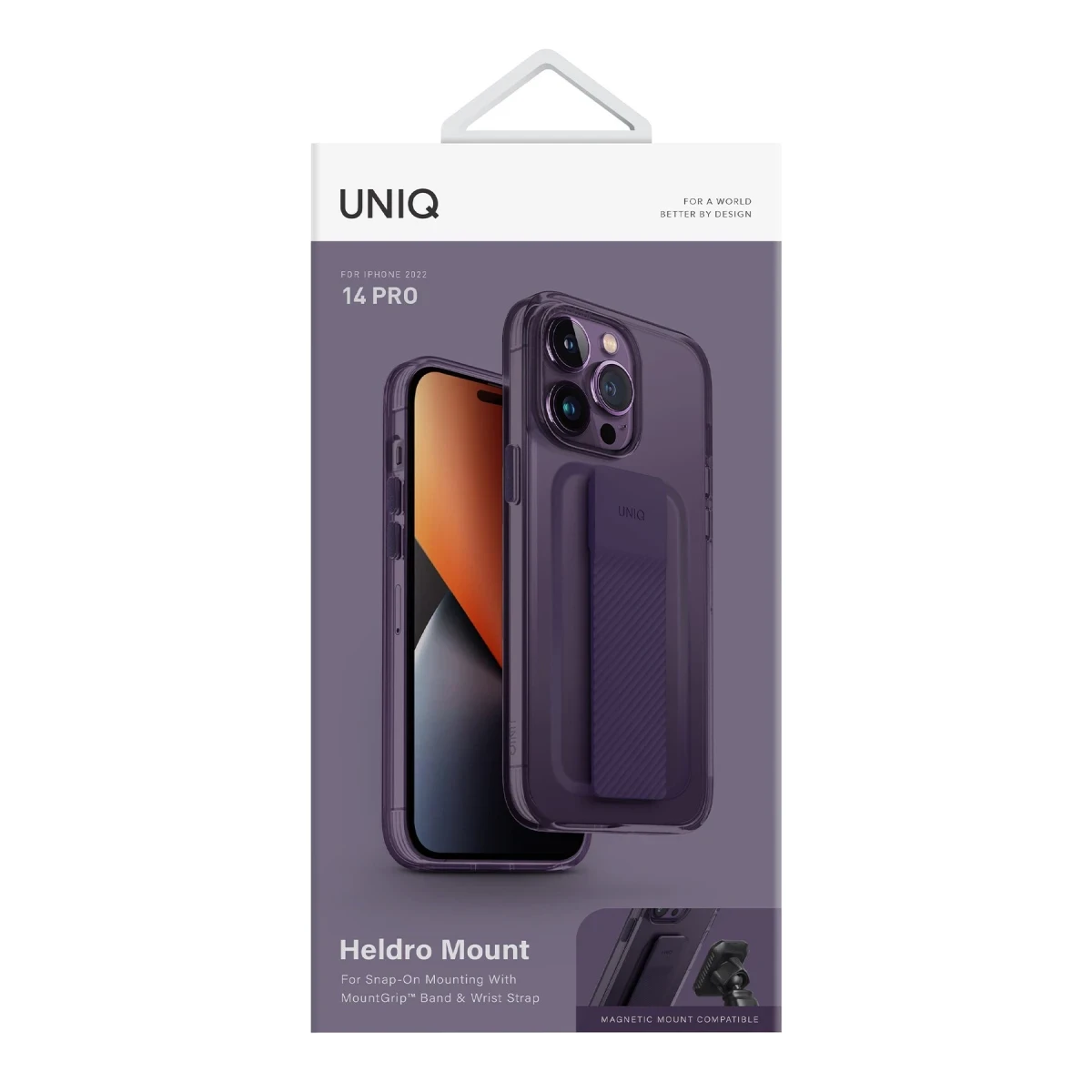 Uniq Apple iPhone 14 Pro Heldro Mount Kapak - Derin Mor