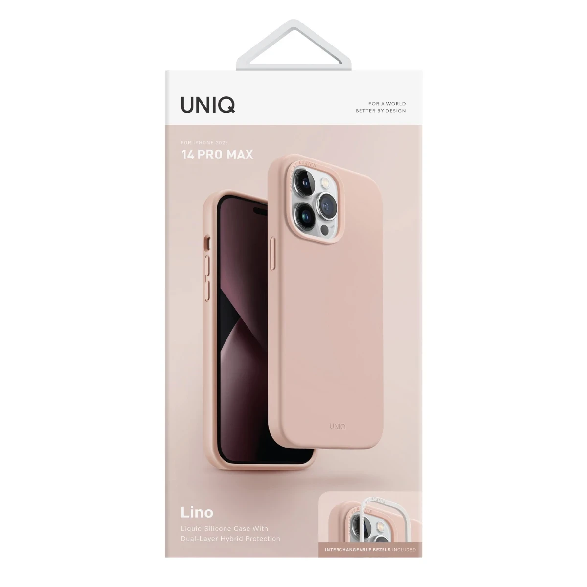 Uniq Apple iPhone 14 Pro Max Lino Silikon Kapak - Pembe