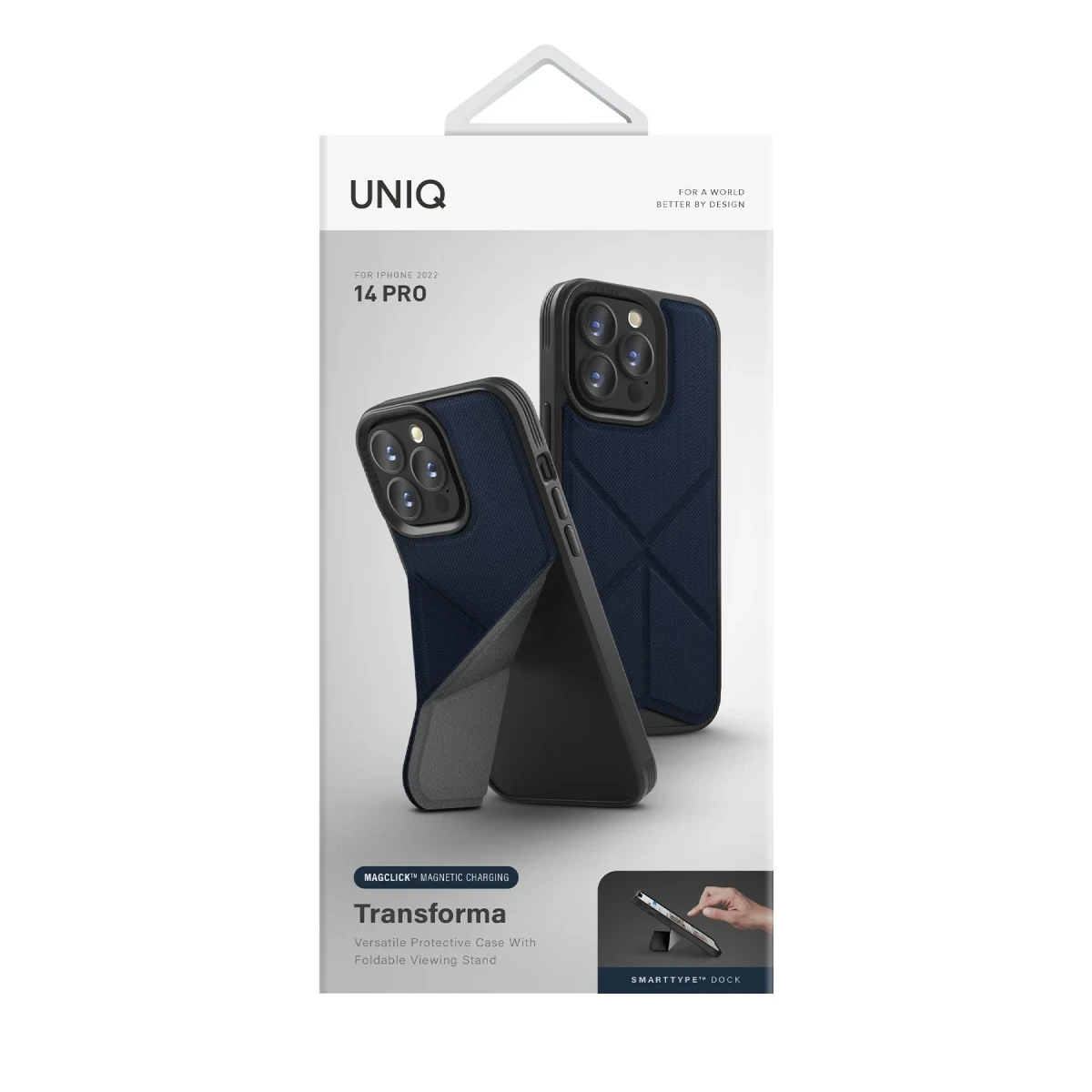 Uniq Apple iPhone 14 Pro Transforma Magsafe Standlı Kapak - Mavi