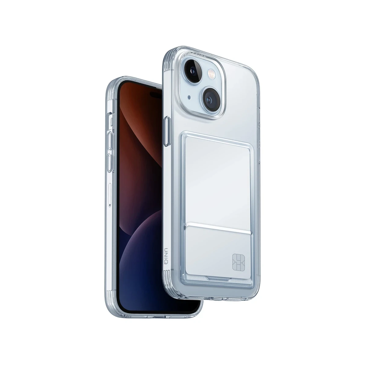 Uniq Apple iPhone 15 Air Fender Kartvizitli Kapak - Şeffaf