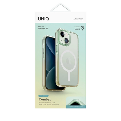 Uniq Apple iPhone 15 Combat Duo Magsafe Kapak - Yeşil