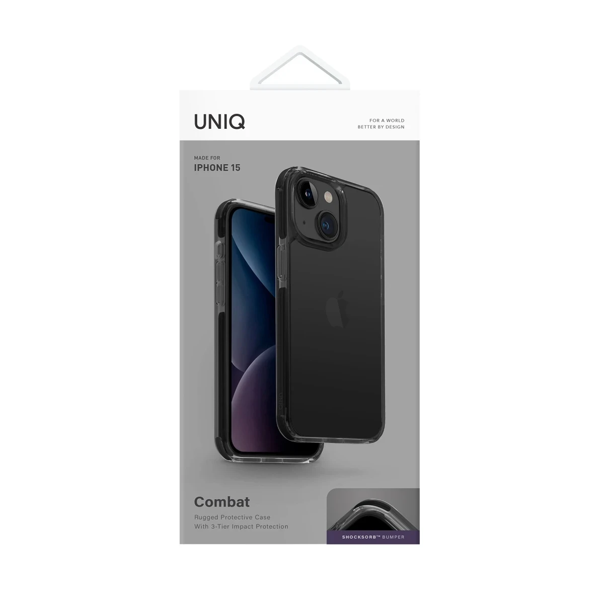 Uniq Apple iPhone 15 Combat Kapak - Siyah