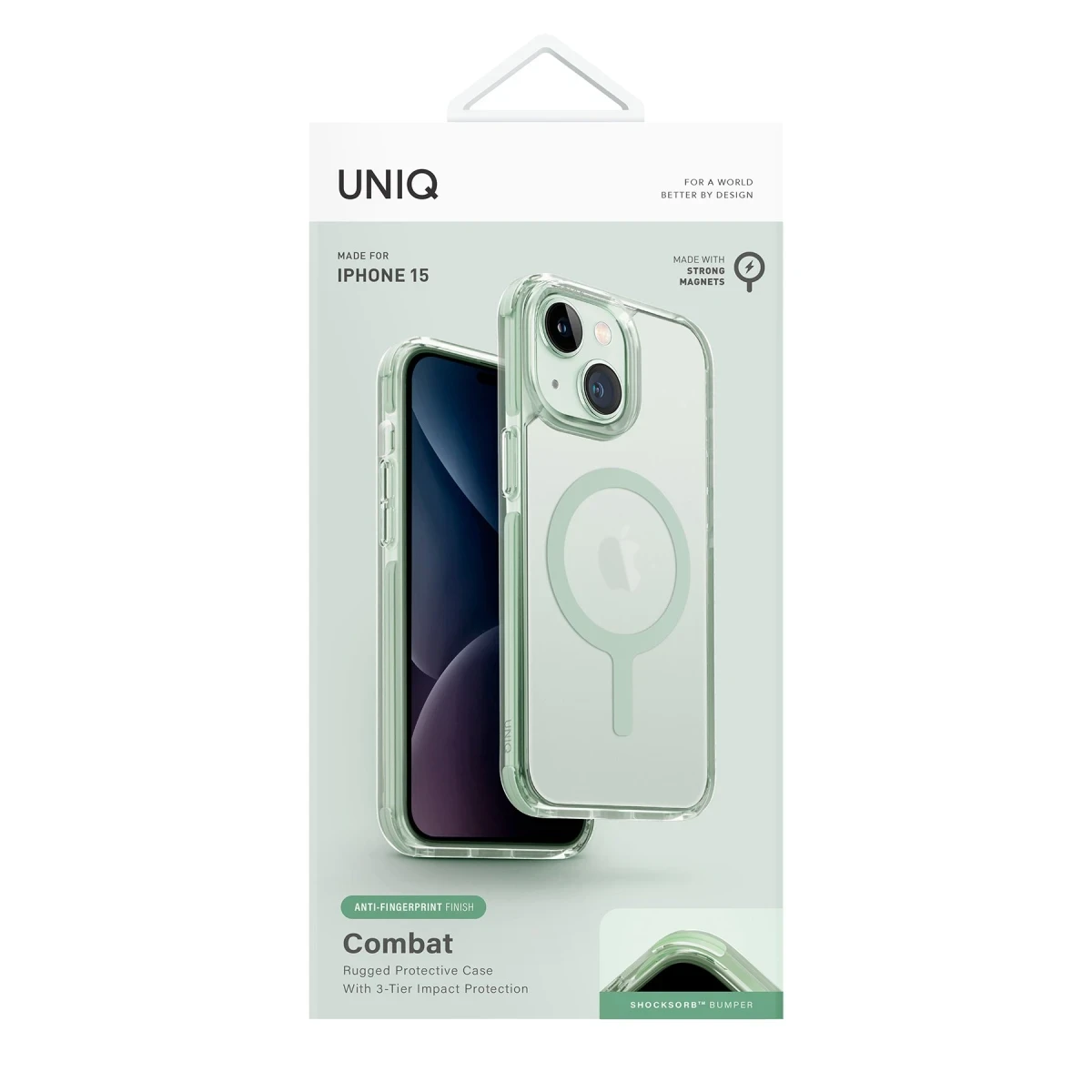 Uniq Apple iPhone 15 Combat Magsafe Kapak - Yeşil