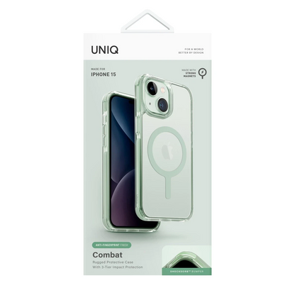 Uniq Apple iPhone 15 Combat Magsafe Kapak - Yeşil