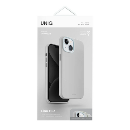 Uniq Apple iPhone 15 Lino Hue Magsafe Kapak - Gri