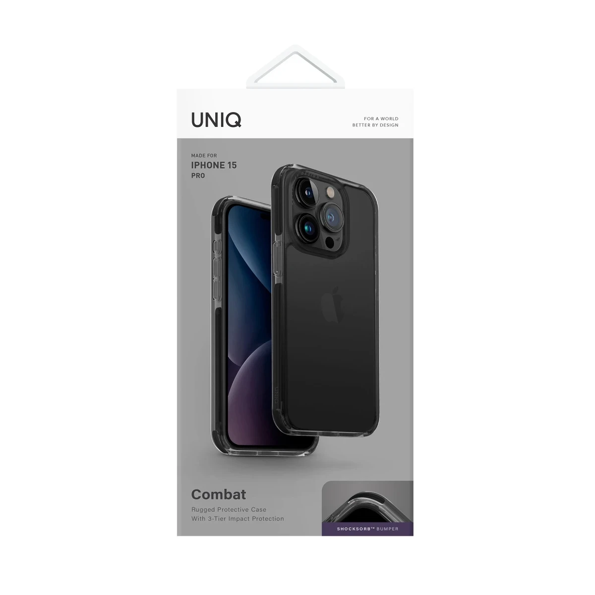 Uniq Apple iPhone 15 Pro Combat Kapak - Siyah