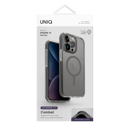 Uniq Apple iPhone 15 Pro Combat Magsafe Kapak - Titan Gri