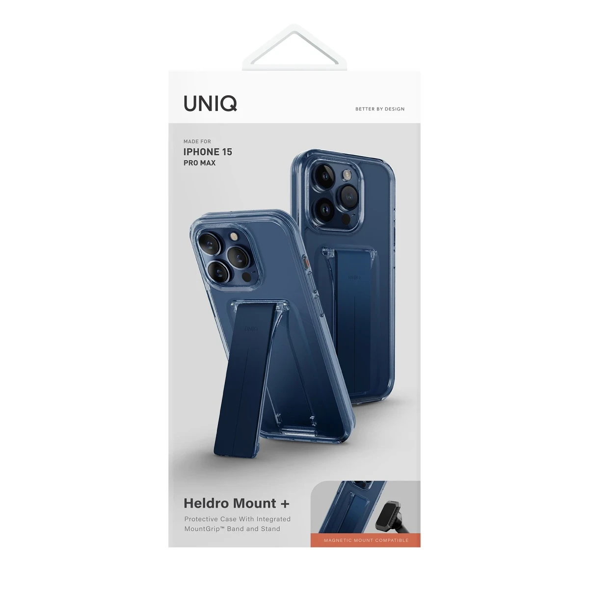 Uniq Apple iPhone 15 Pro Heldro Mount Standlı Kapak - Lacivert