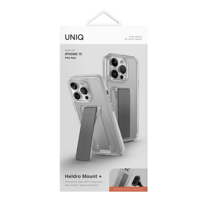 Uniq Apple iPhone 15 Pro Heldro Mount Standlı Kapak - Şeffaf