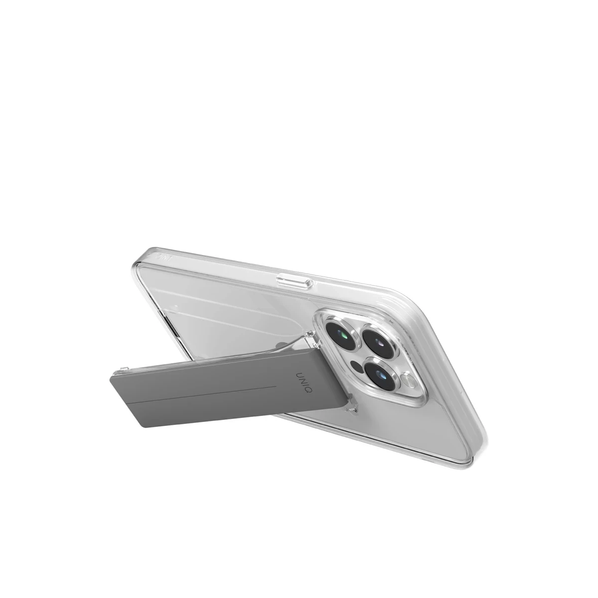 Uniq Apple iPhone 15 Pro Heldro Mount Standlı Kapak - Şeffaf