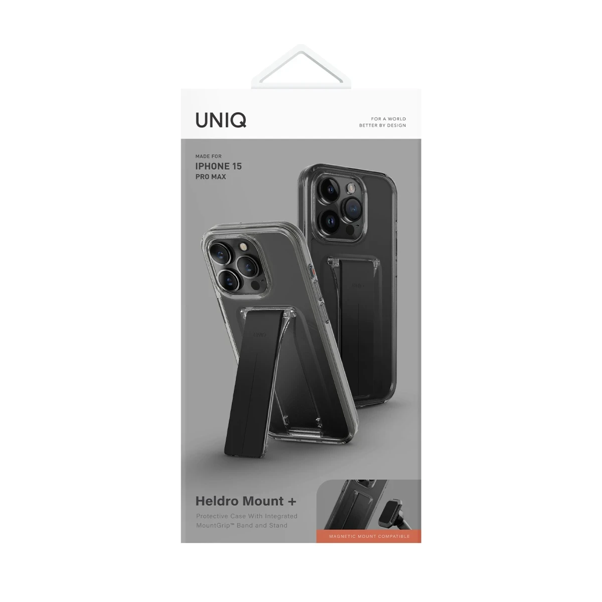 Uniq Apple iPhone 15 Pro Heldro Mount Standlı Kapak - Siyah