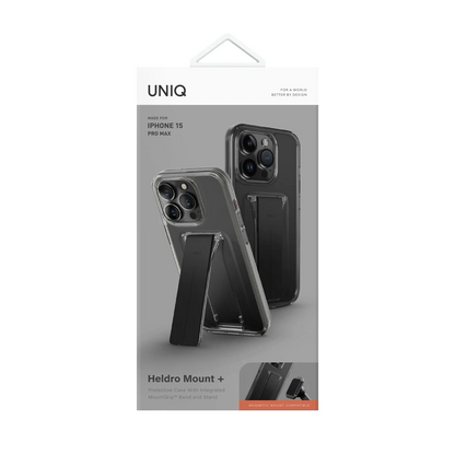 Uniq Apple iPhone 15 Pro Heldro Mount Standlı Kapak - Siyah