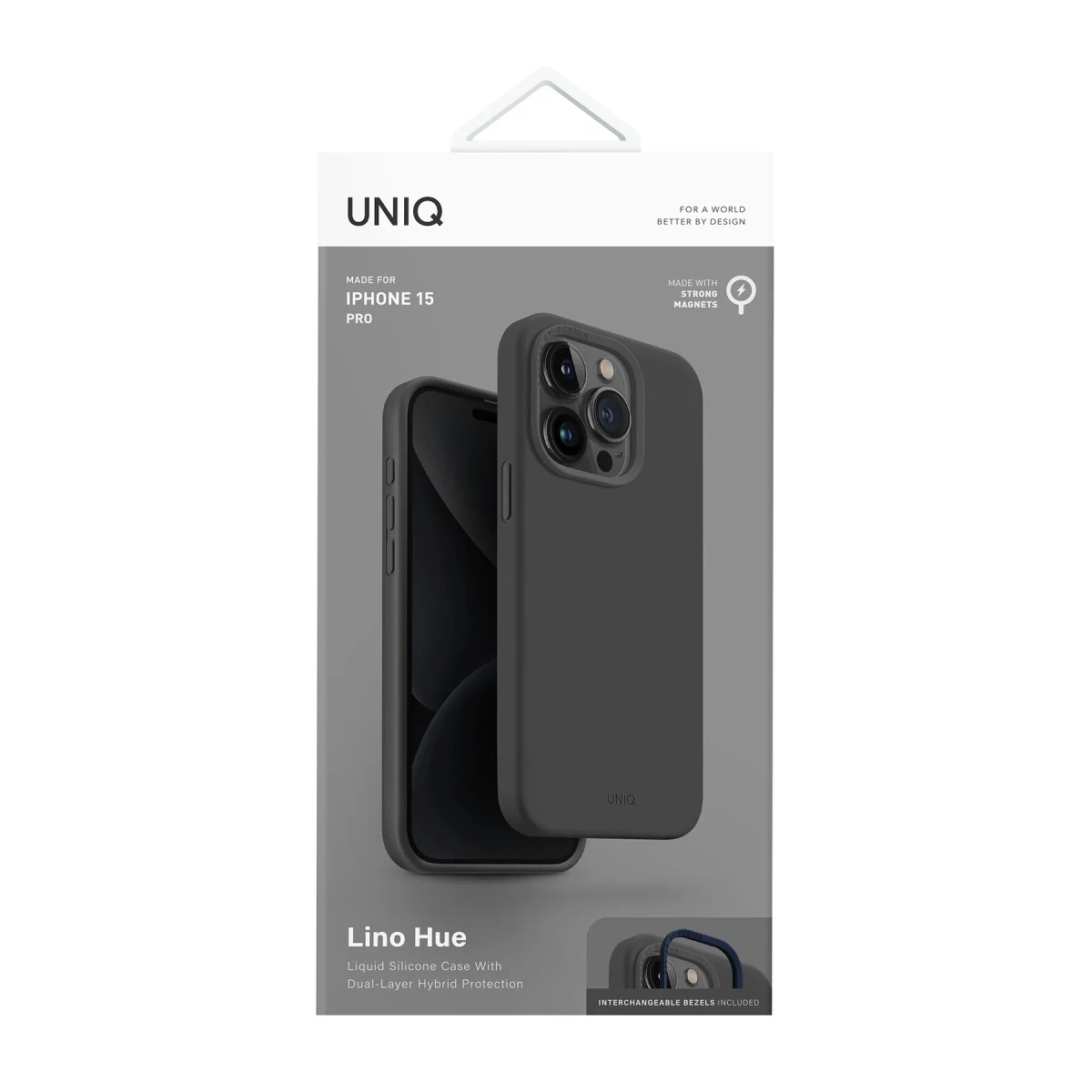 Uniq Apple iPhone 15 Pro Lino Hue Magsafe Kapak - Gri