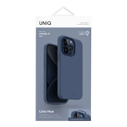 Uniq Apple iPhone 15 Pro Lino Hue Magsafe Kapak - Mavi