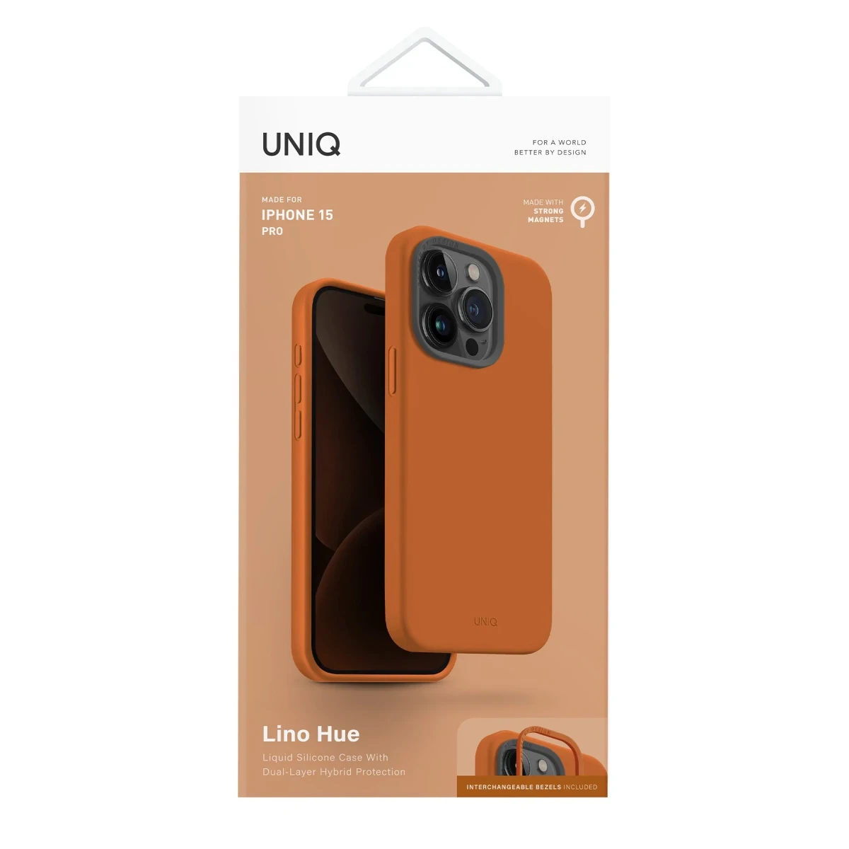 Uniq Apple iPhone 15 Pro Lino Hue Magsafe Kapak - Turuncu