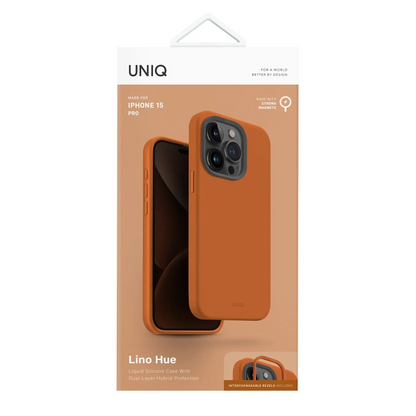 Uniq Apple iPhone 15 Pro Lino Hue Magsafe Kapak - Turuncu