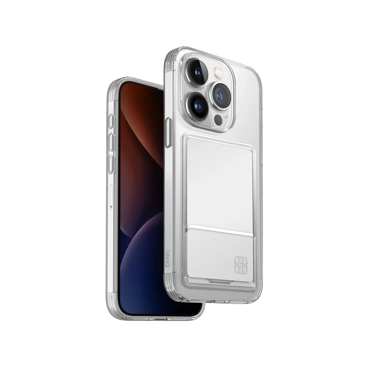 Uniq Apple iPhone 15 Pro Max Air Fender Kartvizitli Kapak - Şeffaf