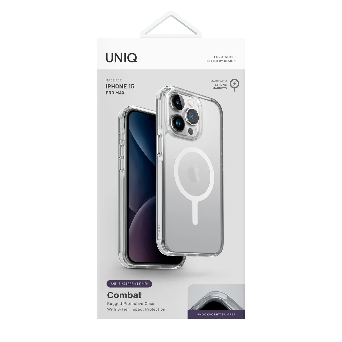 Uniq Apple iPhone 15 Pro Max Combat Magsafe Kapak - Beyaz