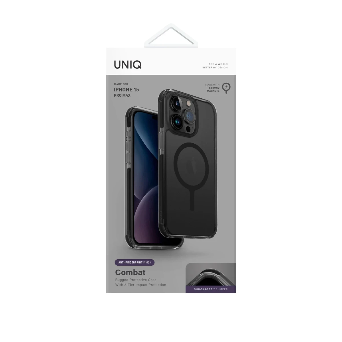 Uniq Apple iPhone 15 Pro Max Combat Magsafe Kapak - Siyah