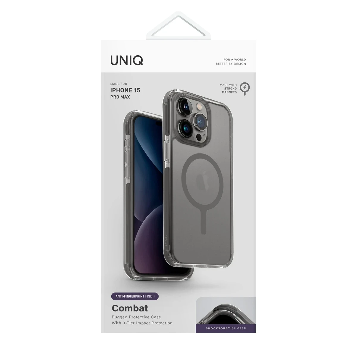 Uniq Apple iPhone 15 Pro Max Combat Magsafe Kapak - Titan Gri