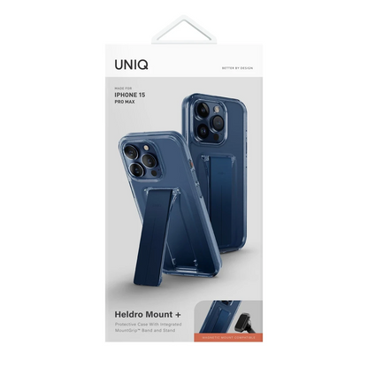 Uniq Apple iPhone 15 Pro Max Heldro Mount Standlı Kapak - Lacivert