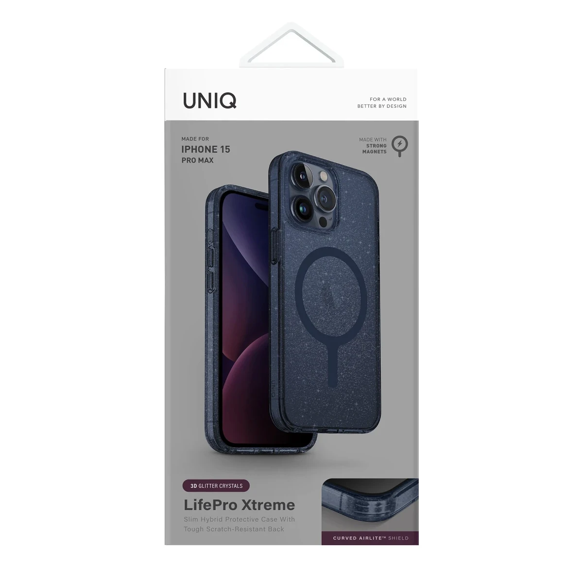 Uniq Apple iPhone 15 Pro Max LifePro Xtreme Magsafe Kapak - Simli Mavi