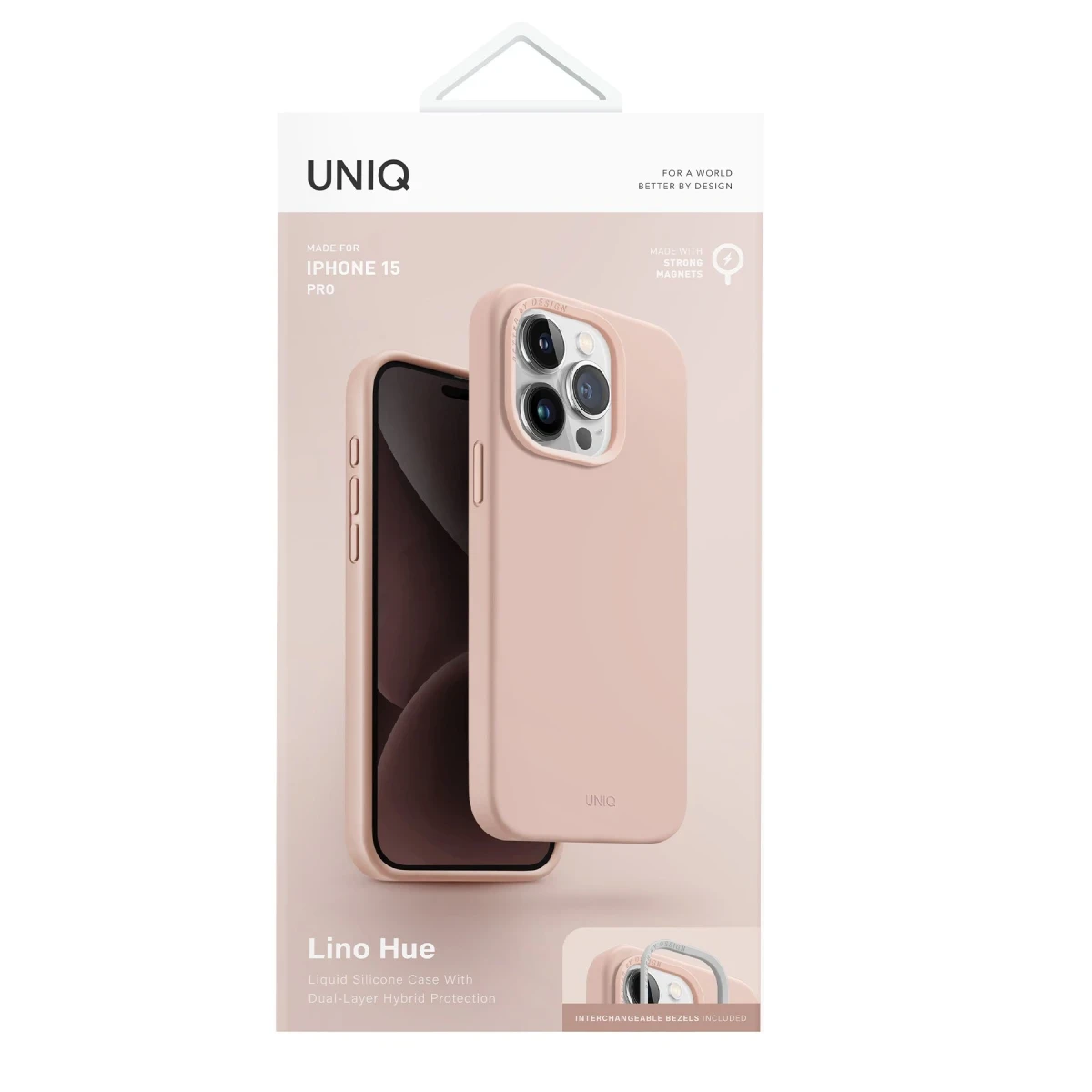 Uniq Apple iPhone 15 Pro Max Lino Hue Magsafe Kapak - Pembe