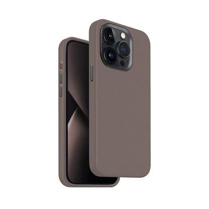 Uniq Apple iPhone 15 Pro Max Lyden Magsafe Deri Kapak - Titan Gri