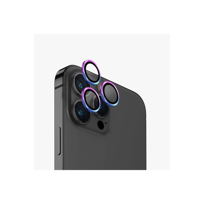 Uniq Apple iPhone 15 Pro Max Optix Alüminyum Kamera Lens Koruyucu - Gökkuşağı