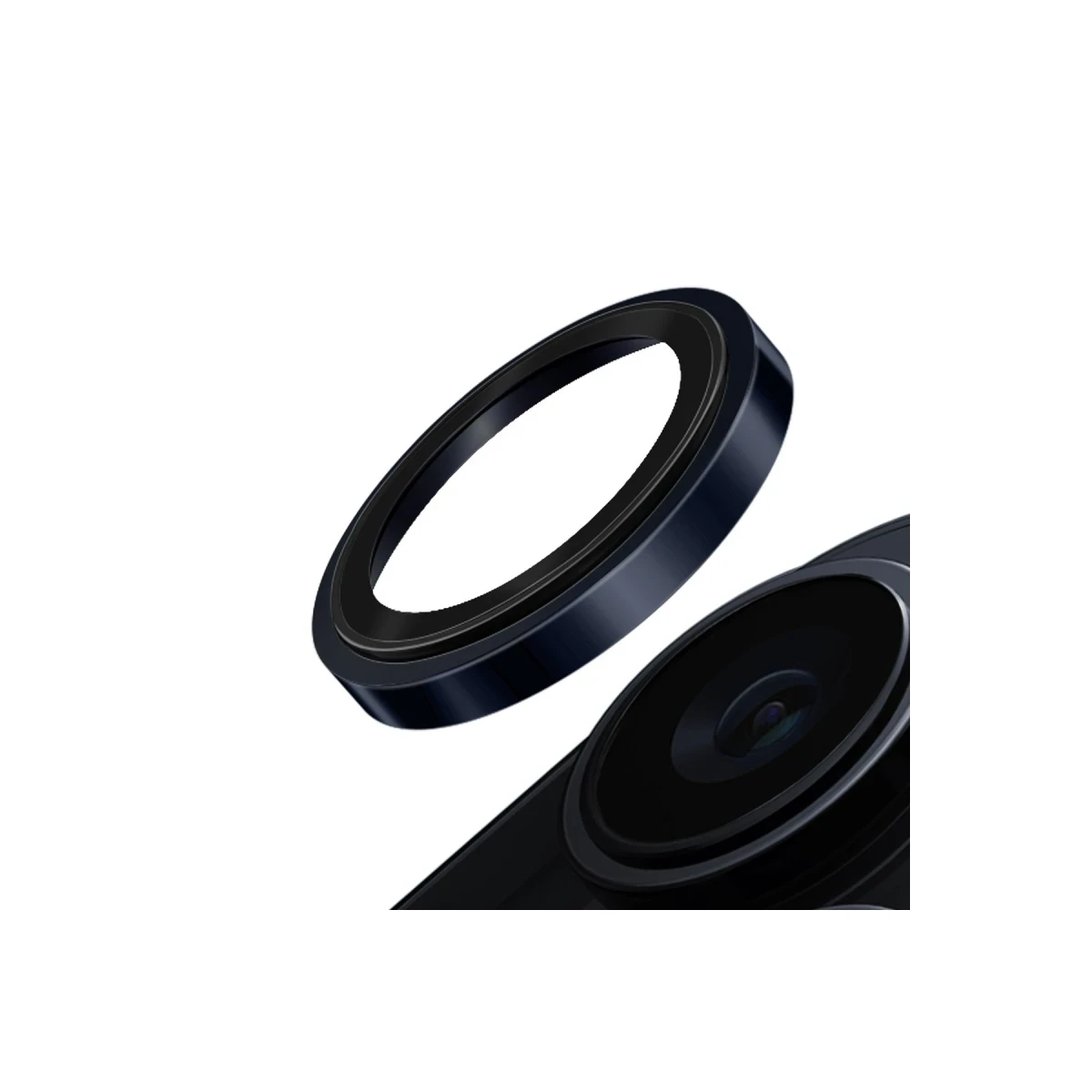 Uniq Apple iPhone 15 Pro Max Optix Çelik Çerçeveli Sapphire Kamera Lens Koruyucu - Lacivert