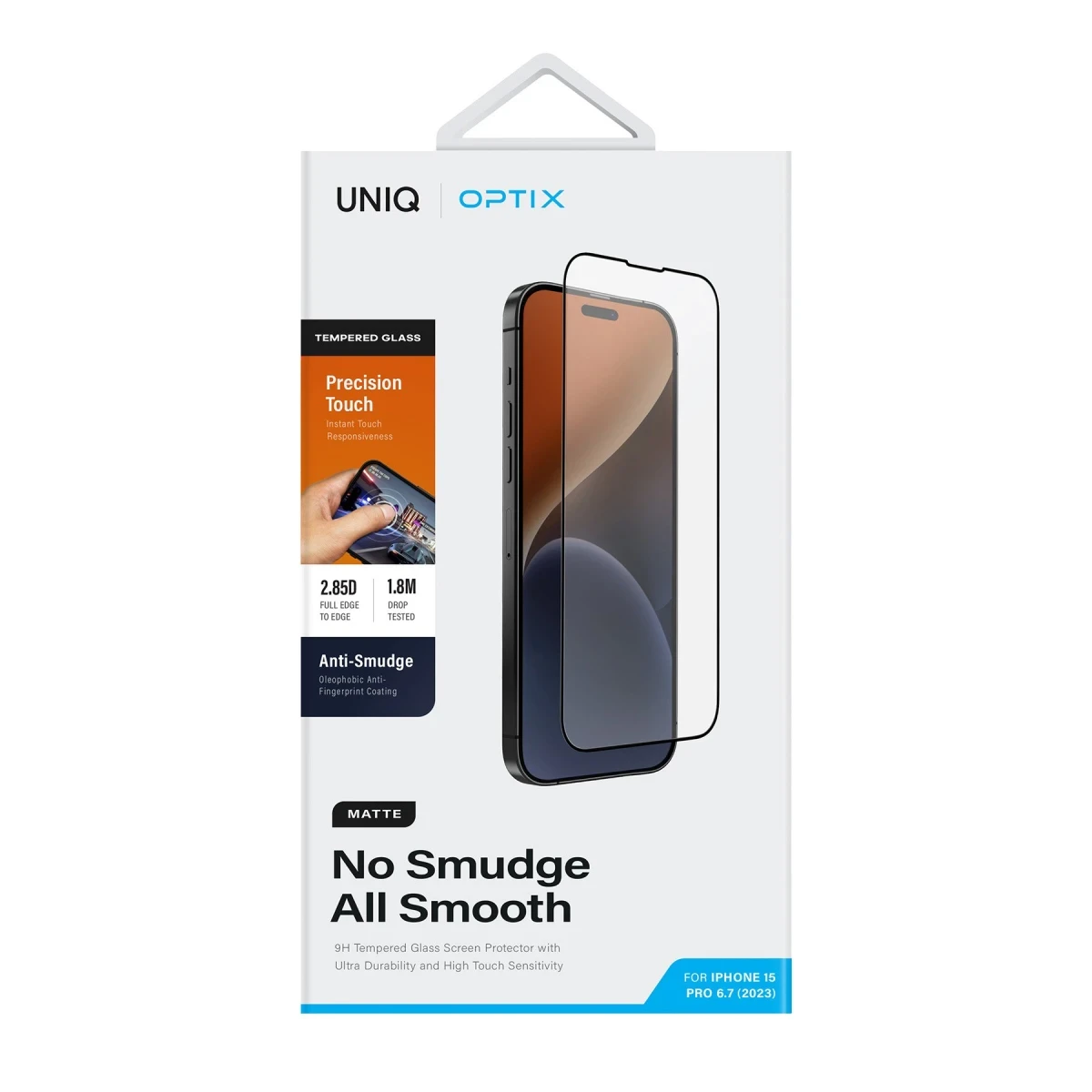 Uniq Apple iPhone 15 Pro Max Optix Mat Ekran Koruyucu - Siyah