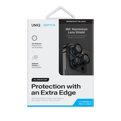 Uniq Apple iPhone 15 Pro Optix Alüminyum Kamera Lens Koruyucu