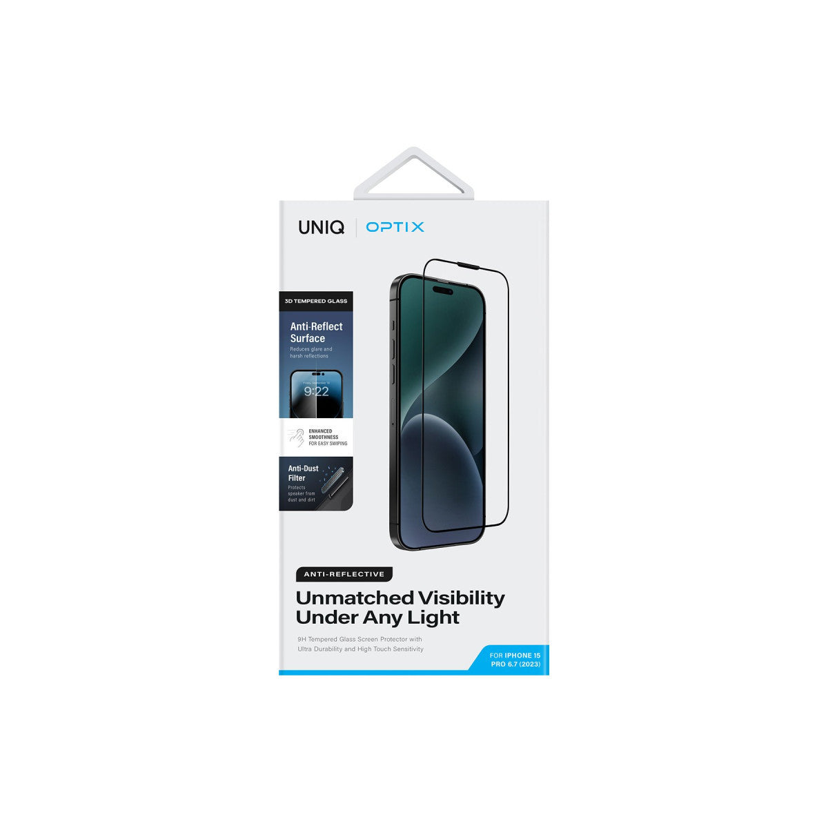 Uniq Apple iPhone 15 Pro Optix Anti Reflective Cam Ekran Koruyucu