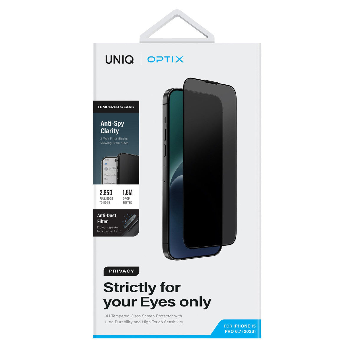Uniq Apple iPhone 15 Pro Optix Hayalet Cam Ekran Koruyucu