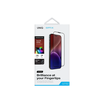 Uniq Apple iPhone 15 Pro Optix Vivid Cam Ekran Koruyucu - Siyah