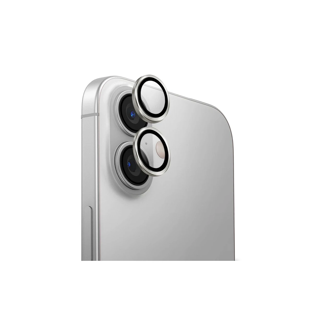 Uniq Apple iPhone 16 Optix Alüminyum Kamera Lens Koruyucu - Gümüş